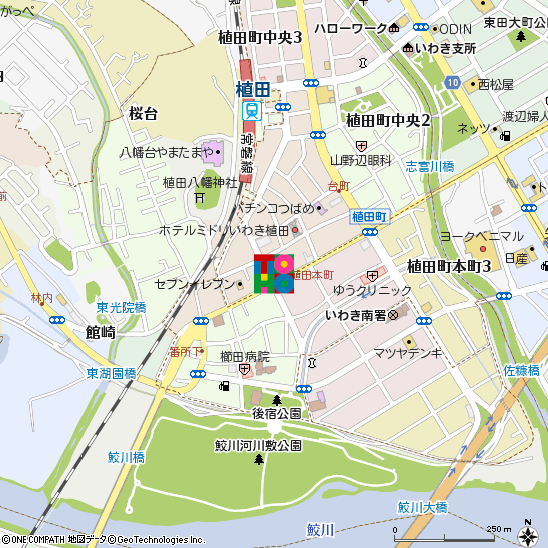 植田支店付近の地図